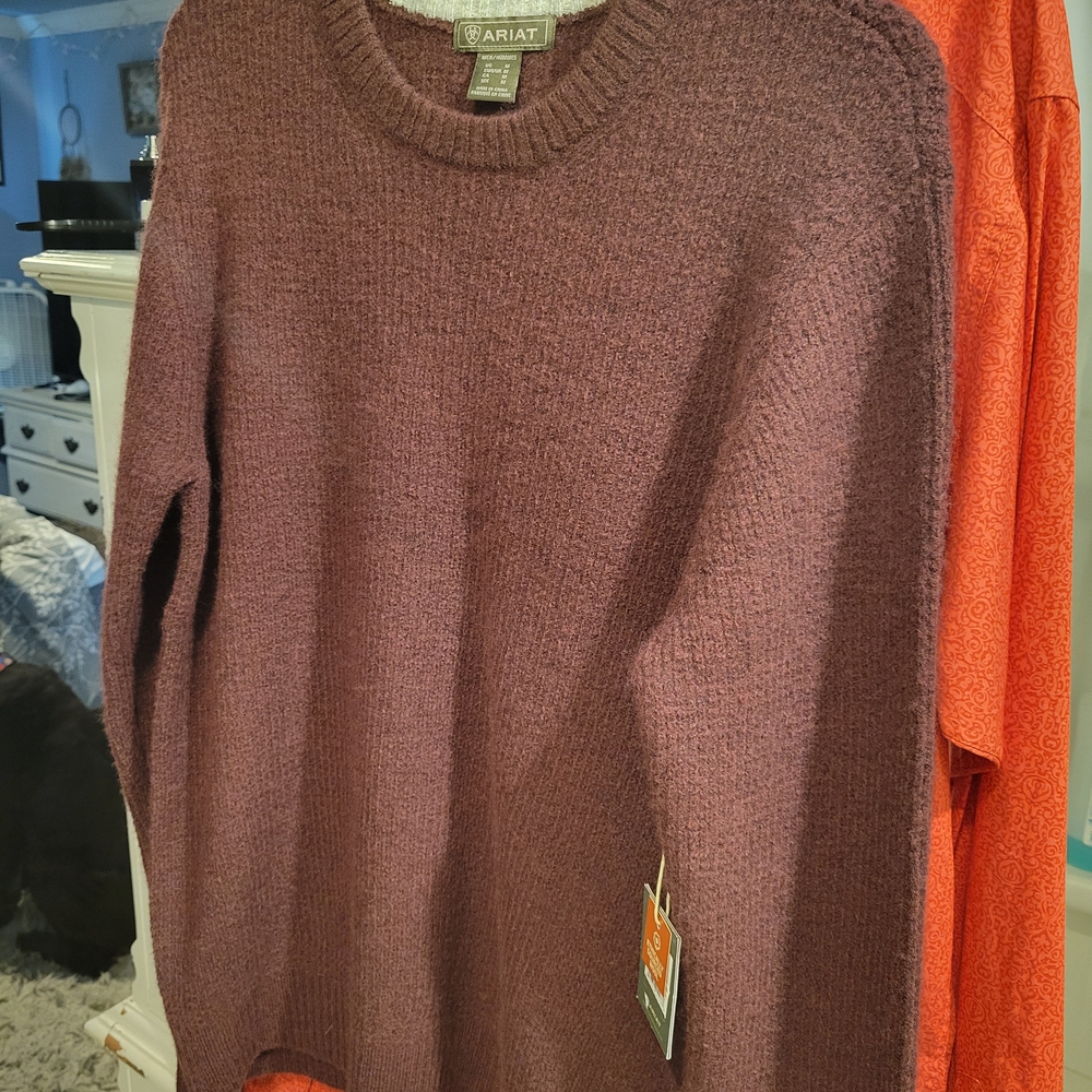 Ariat Red Crewneck Sweater Soft Knit